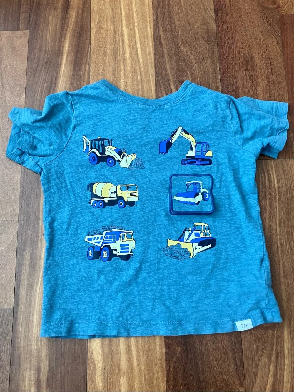 GAP Blue Construction Vehicles Short Sleeve Tee